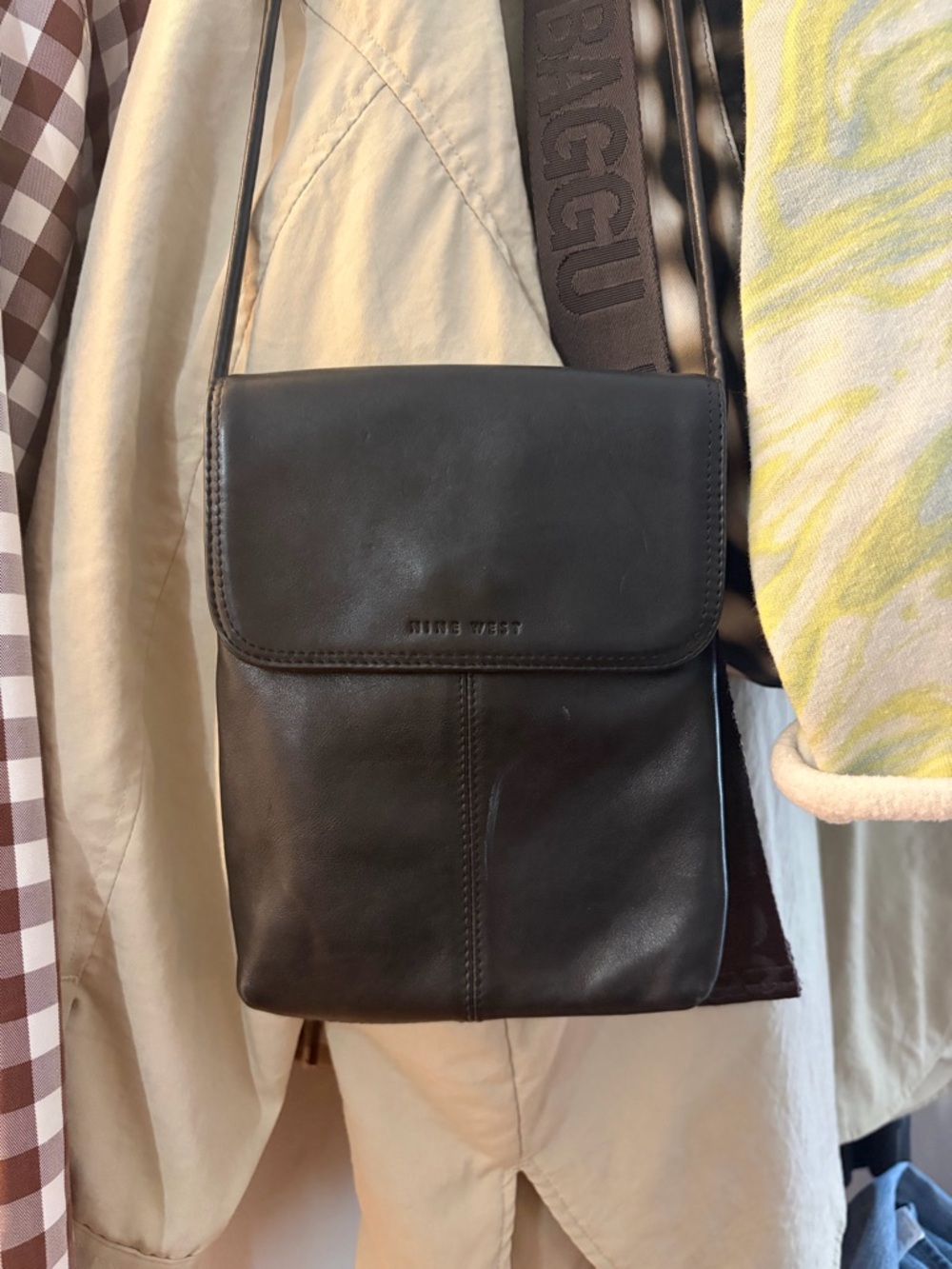 Vintage Nine West Black Leather Crossbody